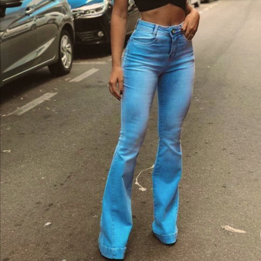 Vintage style long bell bottom jeans
